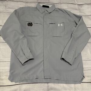 Under Armour Notre Dame Irish Mens Size Medium Tide Chaser Fishing Shirt 1290744